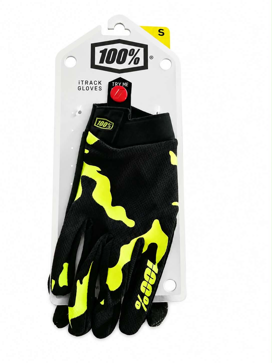 100% BMX Race Gloves | Black & Yellow Print