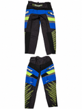 Planett Pro-Lite BMX Race Pants (Black - Blue/Lime Green Stripes)