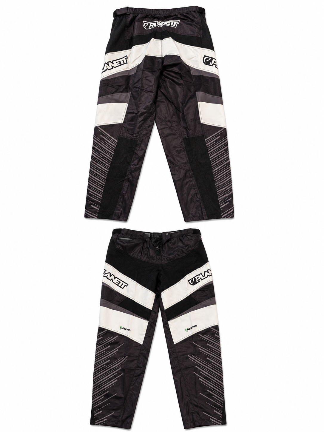 Planett Pro-Lite BMX Race Pants (Black/Grey/White - Grey Stripe)