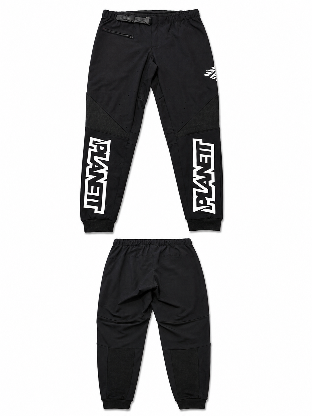 Planett Lite-Weight BMX Race Pants - New Style (Black - Black/White Logo)