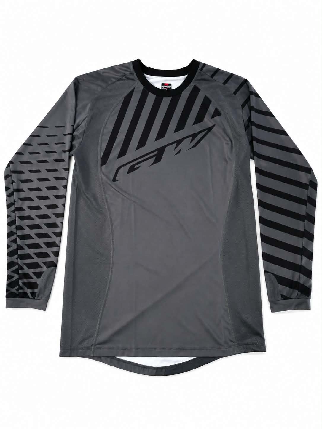 GW BMX Jersey Grey Black Stripe Sleeves