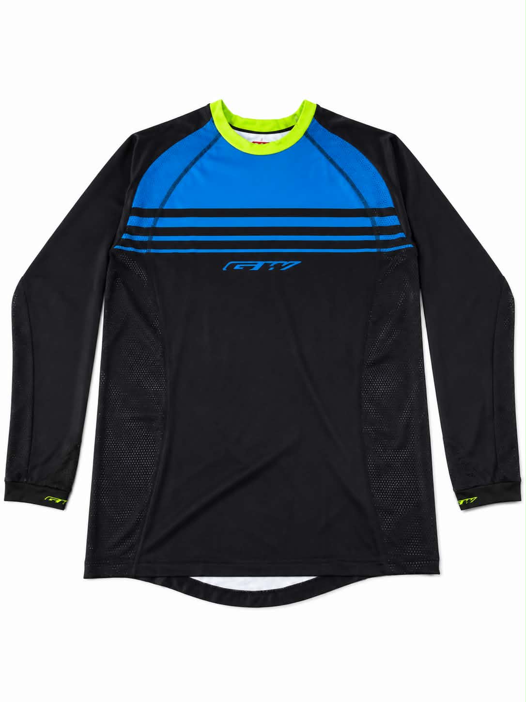 GW BMX Jersey Blue Black Yellow Neckline