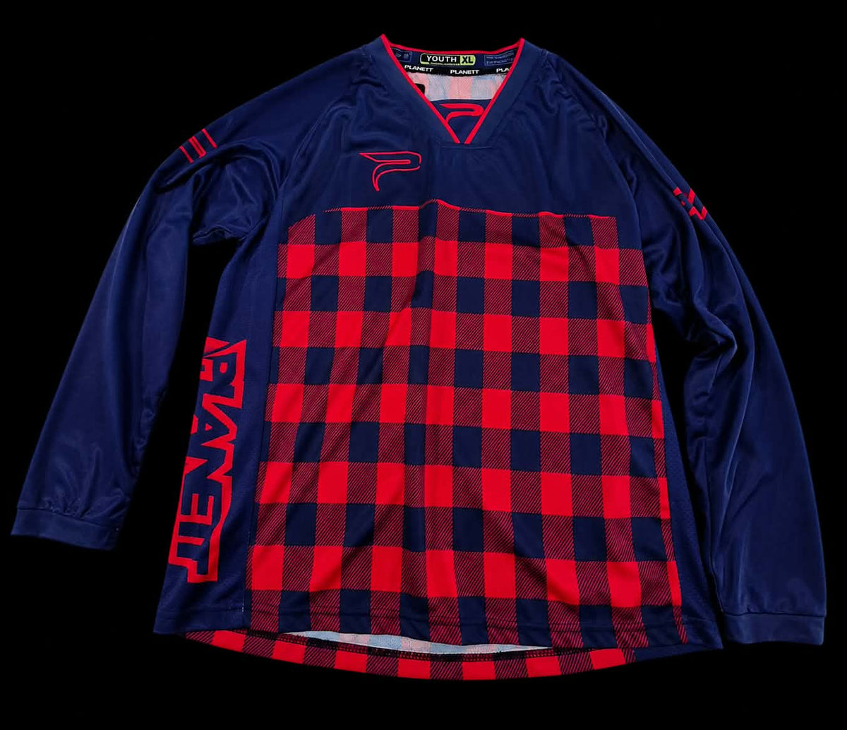 Planett BMX Jersey Blue Red Checker
