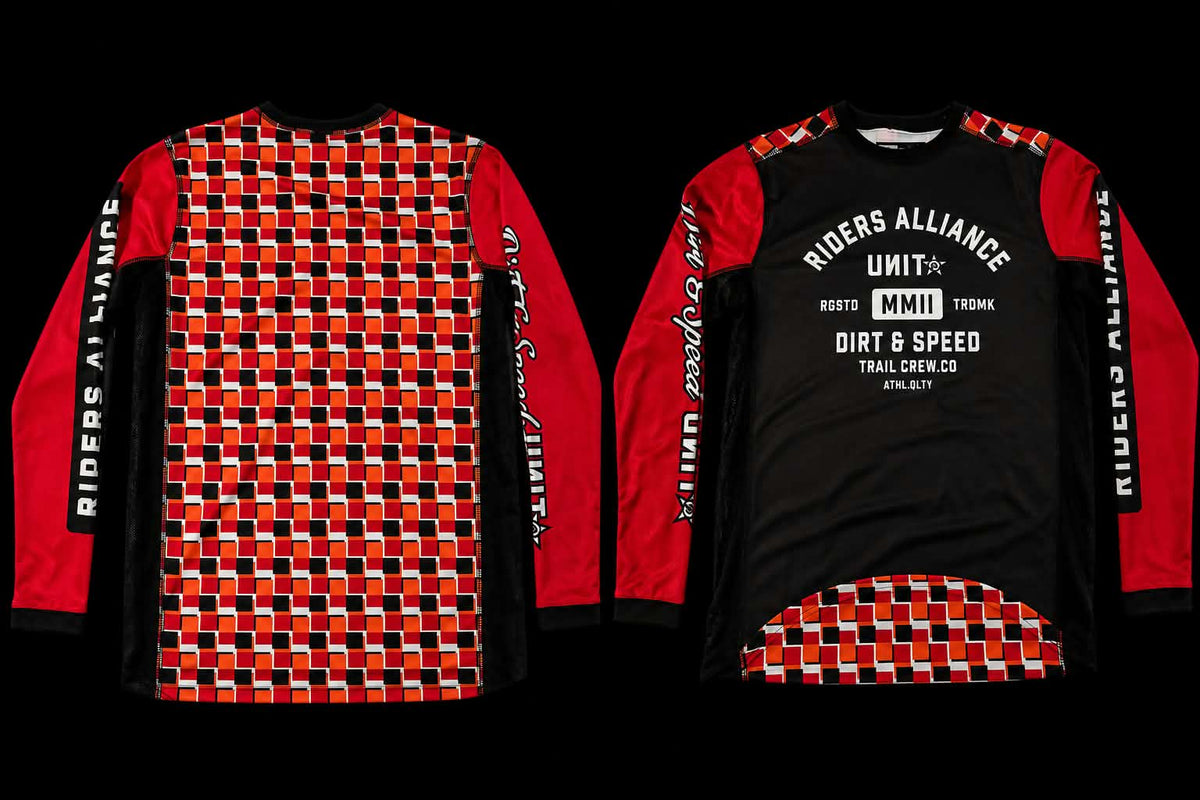 Unit BMX Jersey Black Red Black Checker Back