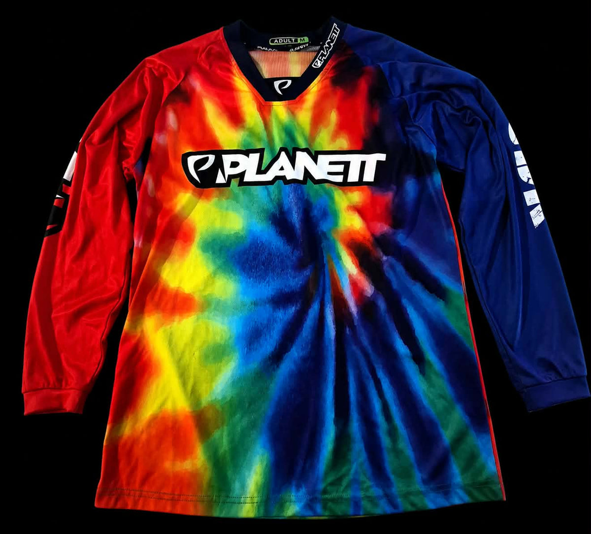 Planett BMX Jersey Tie Dye Red Blue Sleeve