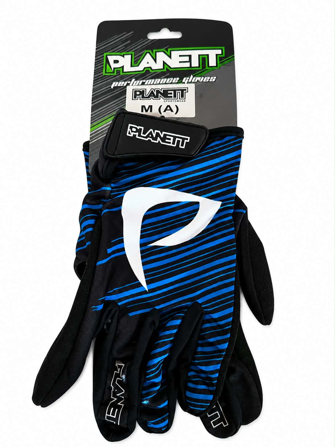 Planett Performance BMX Racing Gloves - Black/Blue (Adult Medium)