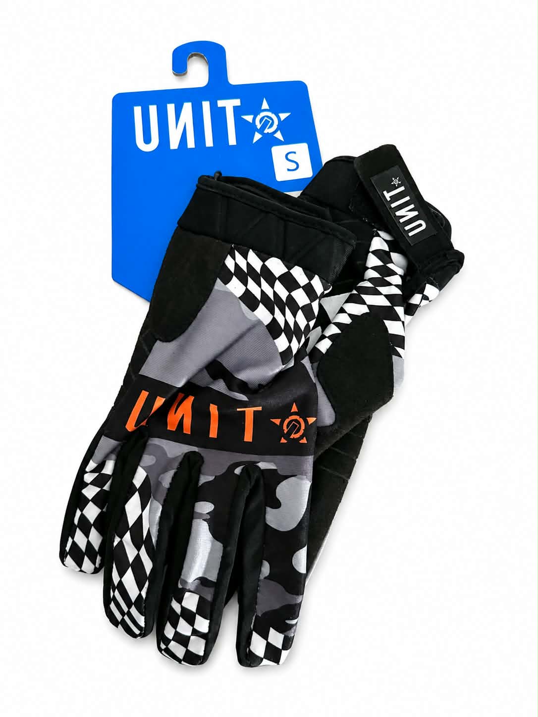 Unit BMX Racing Gloves | Black, Grey & Orange