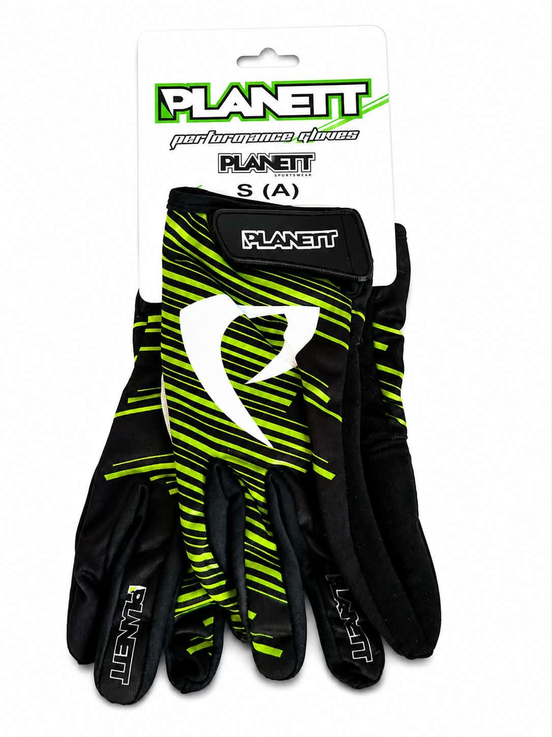Planett Performance BMX Racing Gloves - Black/Neon Green (Adult Small)