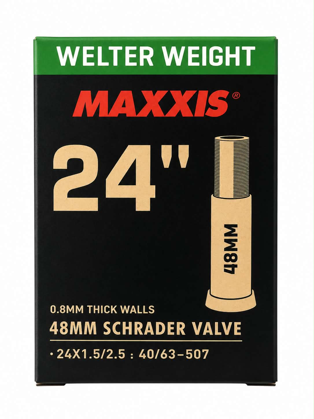 Maxxis Welter Weight BMX Inner Tube 24 x 1.5/2.5" (40/63-507) 48mm Schrader