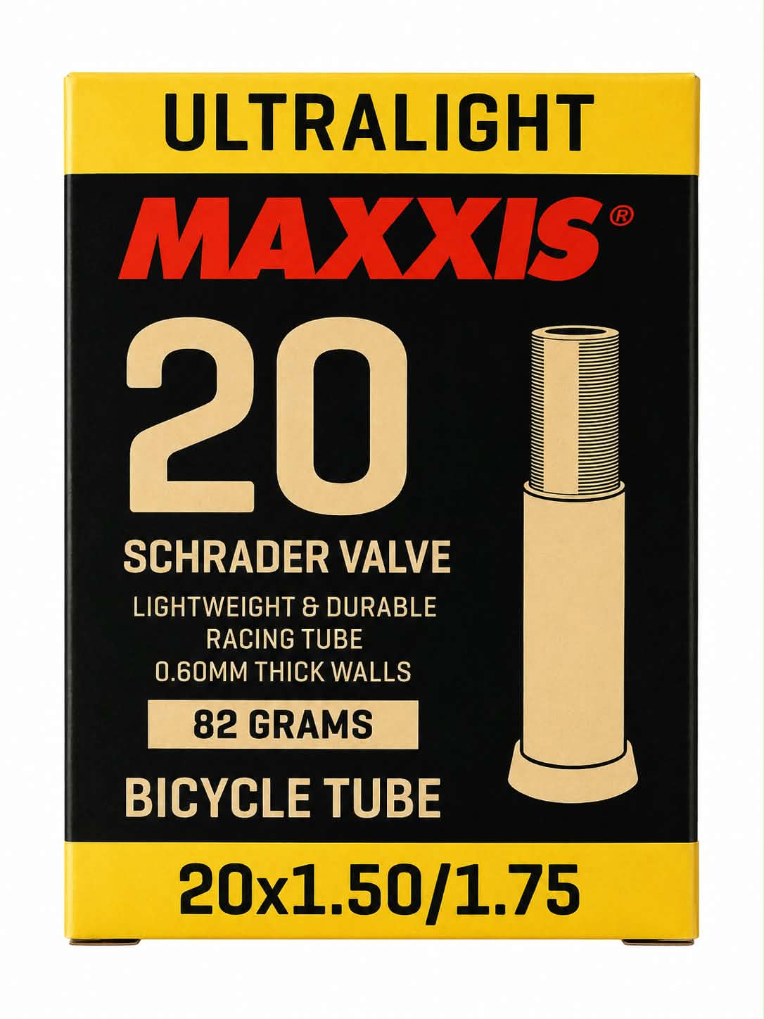 Maxxis Ultralight BMX Inner Tube 20 x 1.50/1.75" Schrader 48mm
