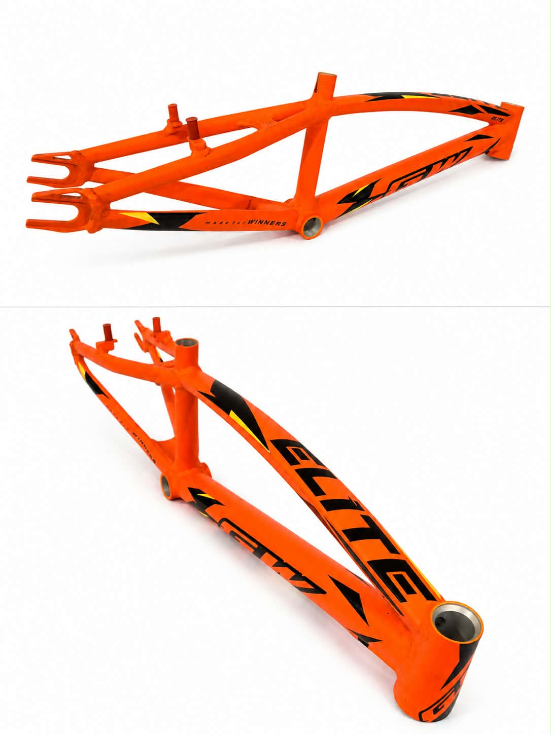GW Winners Elite Series Alloy BMX Race Frame — Fire Orange / Black