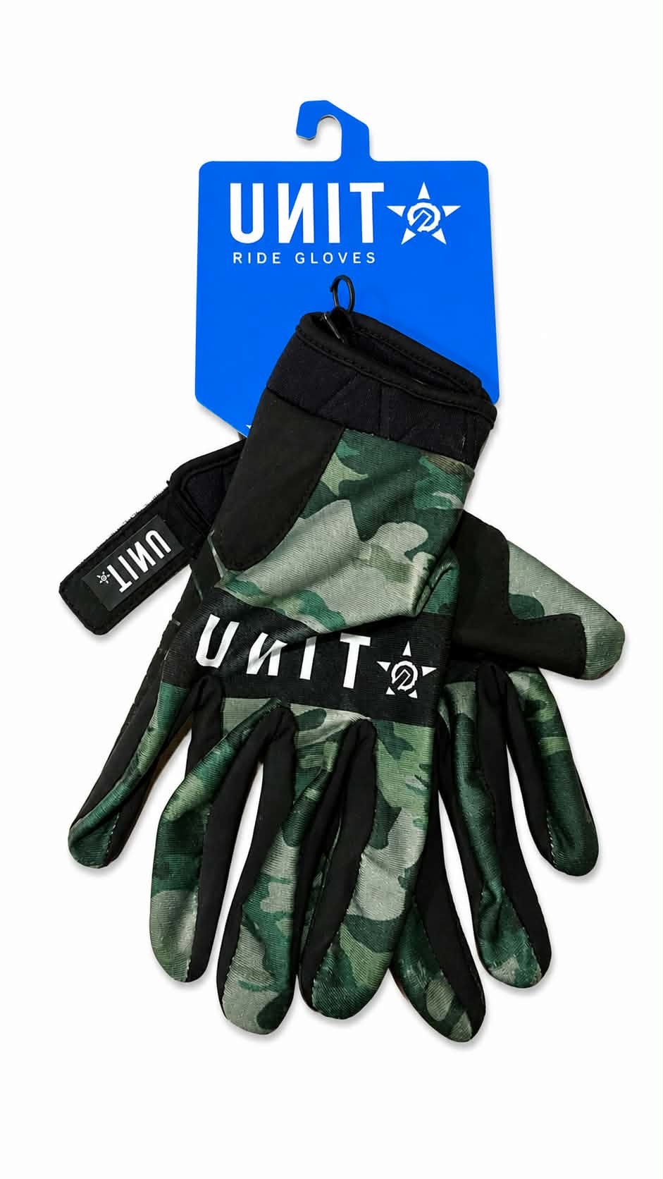 Unit Ride Gloves — Green Black Camo