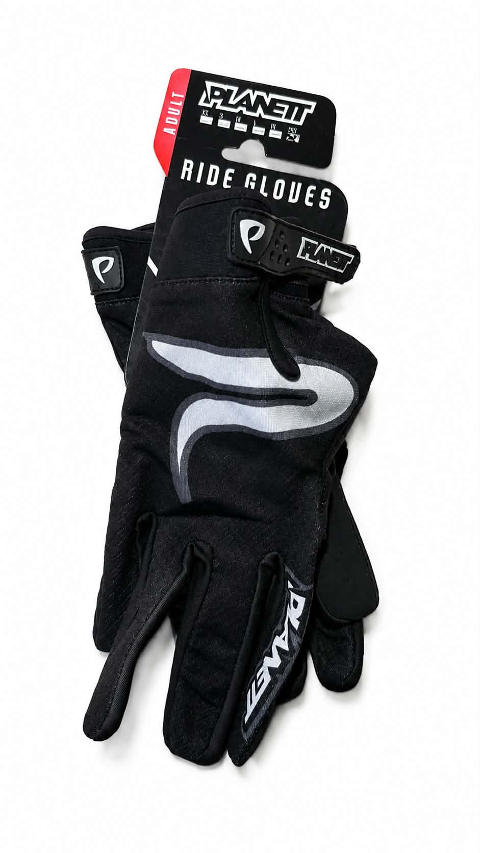Planett BMX Racing Gloves Black with White