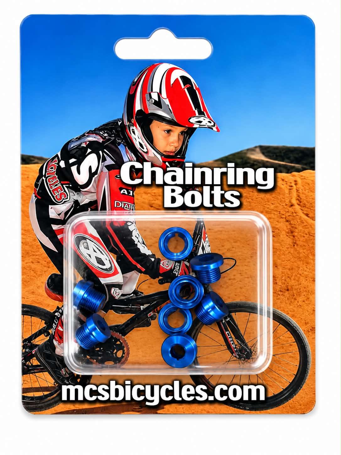 MCS Alloy Short Chainring Bolts (Blue)