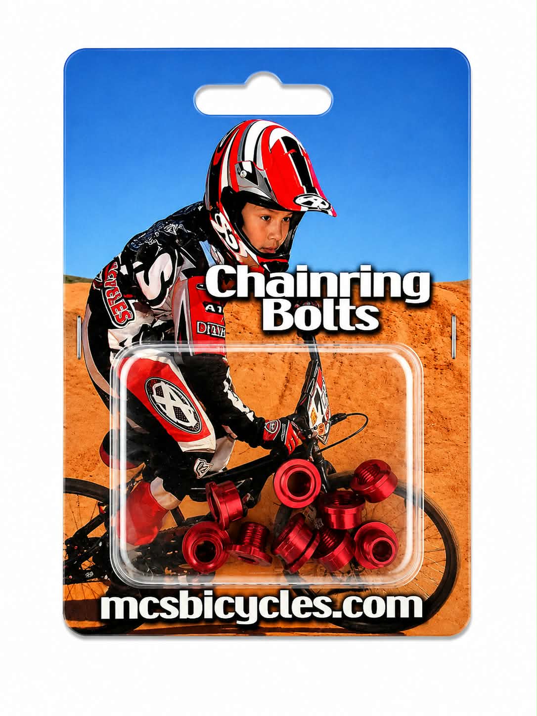 MCS Alloy Short Chainring Bolts (Red)