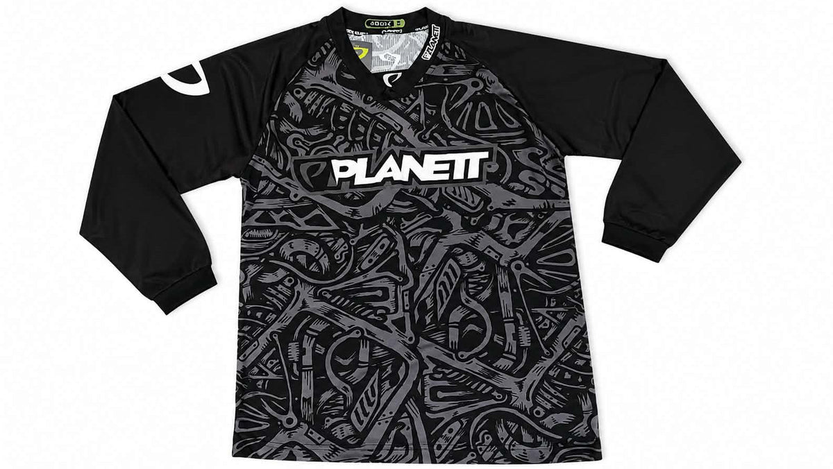 Planett BMX Jersey Black & Grey Pattern